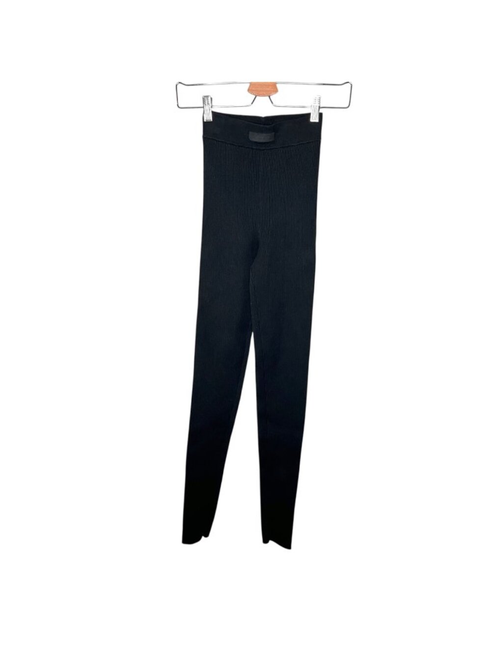 Essentials Fear of God Womens Ribbed Knit Black Leggings Small